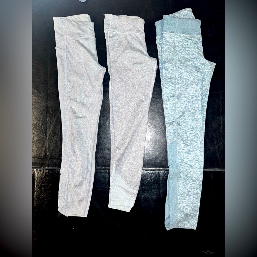 Kids' Light Gray and Blue Leggings BUNDLE of 3